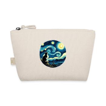 Painting Starry Night Cat Night Moon Stars Art - Organic Pouch - nature - Front