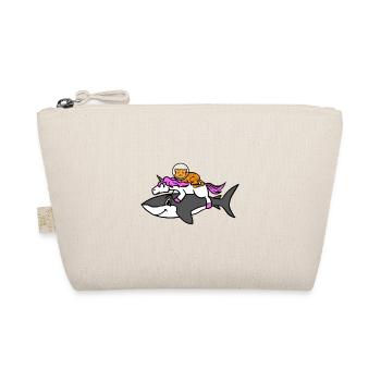 Space Cat Riding A Unicorn Riding A Shark Graphic - Organic Pouch - nature - Front