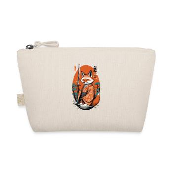 Kitsune Samurai Fox Vintage Ukiyo-e Style - Organic Pouch - nature - Front