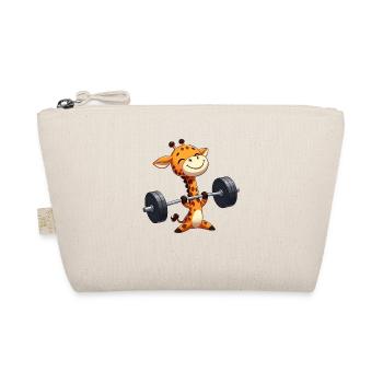 Giraffe Dumbbell Fitness Workout Happy Satisfied - Organic Pouch - nature - Front