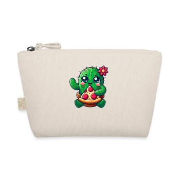 Drôle de cactus aime la pizza Bande dessinée mignonne - Trousse biologique - nature - Devant