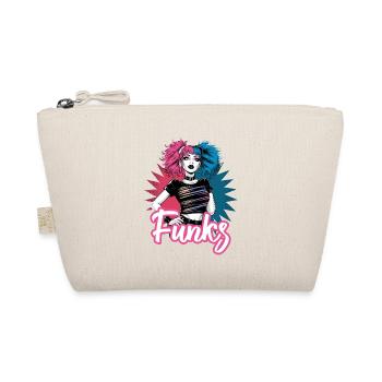 Funky Girl mit rosa und blauen Haaren Retro Style - Bio-Täschchen - Natur - Vorne