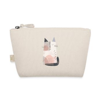 Cute Whimsical Cat Illustration - Adorable Animal - Organic Pouch - nature - Front