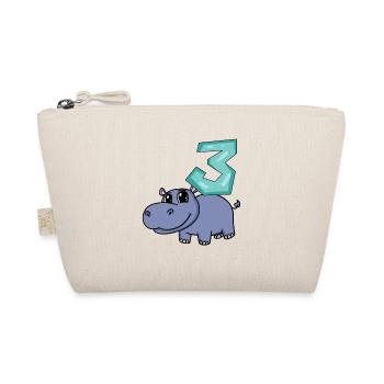 Motif 3ème anniversaire Hippopotame - Trois ans - Trousse biologique - nature - Devant