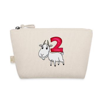 2nd Birthday Motif Goat - Two Years Old - Organic Pouch - nature - Front