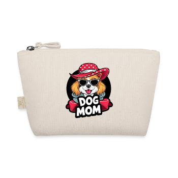 Cute dog with hat and sunglasses dog lover - Organic Pouch - nature - Front