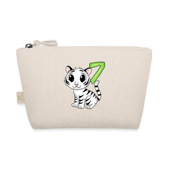 7th Birthday Motif Tiger - 7 years old - Organic Pouch - nature - Front