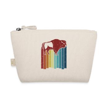 Retro Buffalo American Bison Bovinae Lover Bison - Organic Pouch - nature - Front