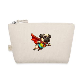 Superhero Pug - Organic Pouch - nature - Front