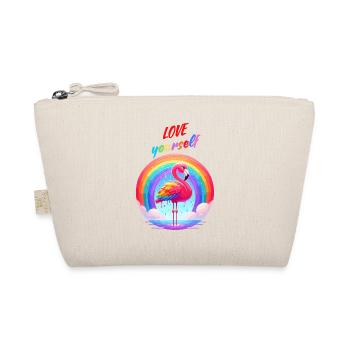 Pride Month Flamingo Rainbow Love Yourself Fun - Organic Pouch - nature - Front