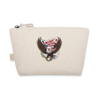 American USA Flag Eagle Pride - Organic Pouch - nature - Front