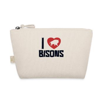 I love Bisons Buffalo American Bison Bovinae - Organic Pouch - nature - Front