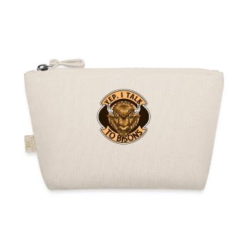 Yep I Talk To Bisons Buffalo American Bison - Organic Pouch - nature - Front
