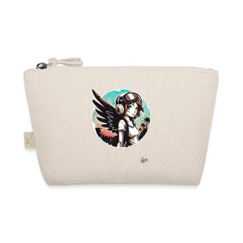 Cool Alternative Girl with Angel Wings - Organic Pouch - nature - Front