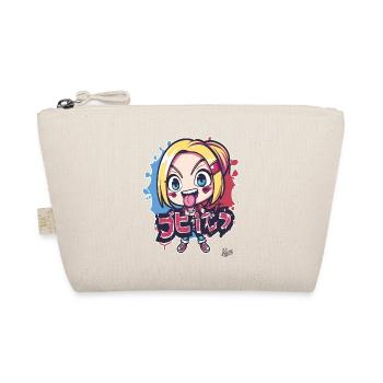 Chibi Naughty Cartoon Girl - Organic Pouch - nature - Front