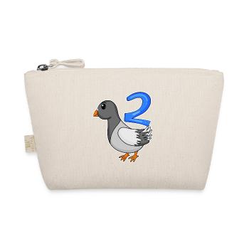 2nd Birthday Motif Dove - Two Years Old - Organic Pouch - nature - Front