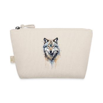 Majestueux loup gris aquarelle - Trousse biologique - nature - Devant