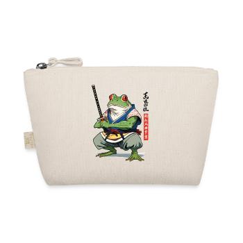 Samurai Frog Vintage Ukiyo-e Style Japan Style - Organic Pouch - nature - Front