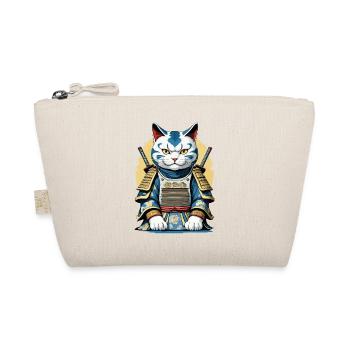Samurai Cat Japanese Samurai Artwork Design - Organic Pouch - nature - Front