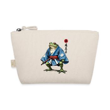 Samurai Frog Vintage Ukiyo-e Style Samurai Art - Organic Pouch - nature - Front