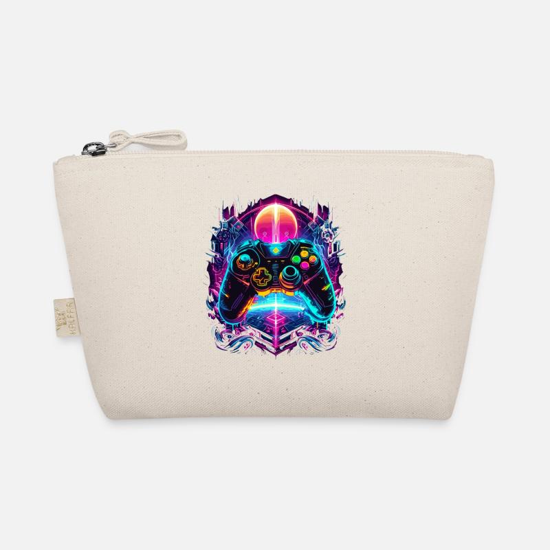 Vibrant Cyberpunk Retro Gaming Controller Bio-Täschchen