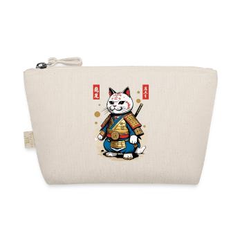 Samurai Katze im Ästhetischen Japan Stil - Bio-Täschchen - Natur - Vorne