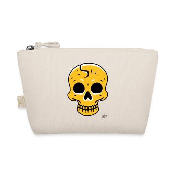 cooler gelber Totenkopf - Bio-Täschchen - Natur - Vorne
