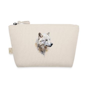 Majestic White Wolf - Watercolor - Organic Pouch - nature - Front