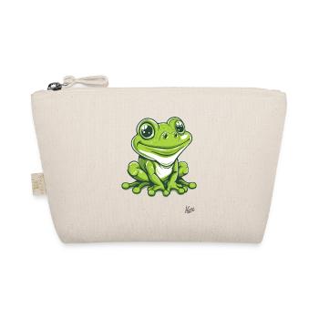 Cute Happy Frog - Organic Pouch - nature - Front
