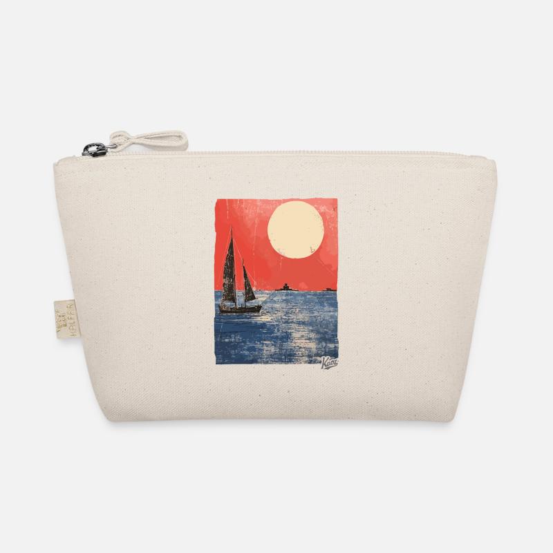 Sunset and sailboat in the ocean Organic Pouch