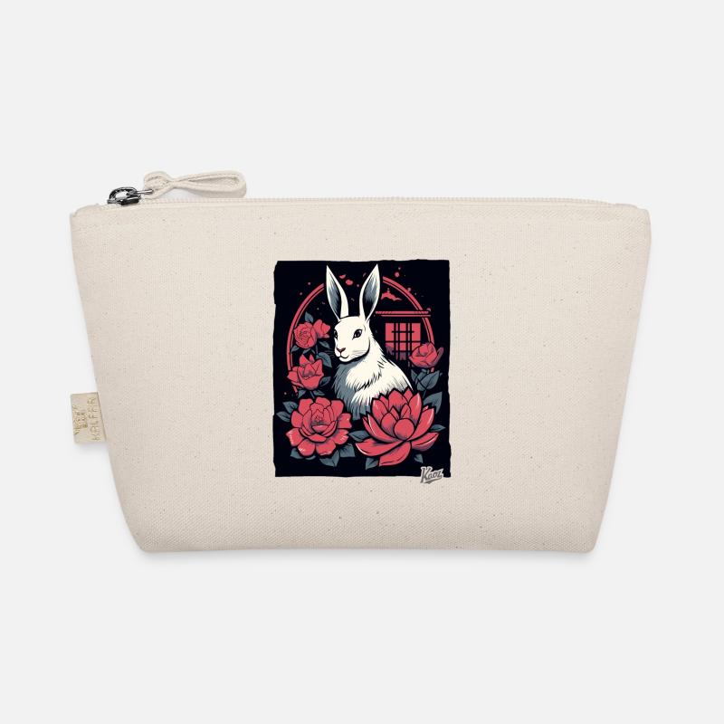 Des roses asiatiques et un lapin blanc Trousse biologique