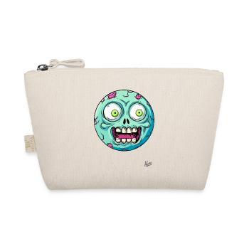 Funny Crazy Monster Face and Big Eyes - Organic Pouch - nature - Front