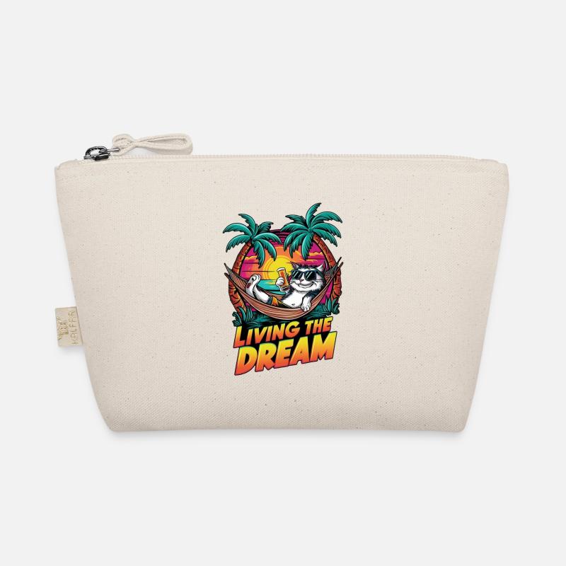 chat avec une biere à la plage - humour Trousse biologique