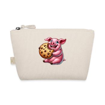 Süßes Schwein Cookie Nachtisch Leckereien - Bio-Täschchen - Natur - Vorne