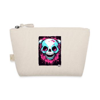 Fluffy, Happy, Scary Animal Skull - Organic Pouch - nature - Front