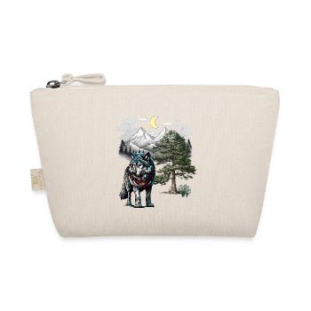 Wolf Wolves Nature Mountains - Organic Pouch - nature - Front