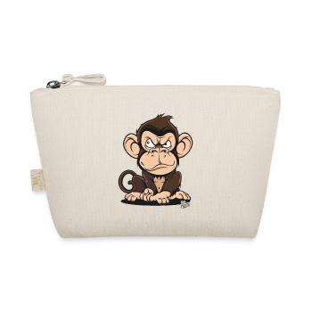 Clever Creepy Cartoon Monkey - Organic Pouch - nature - Front