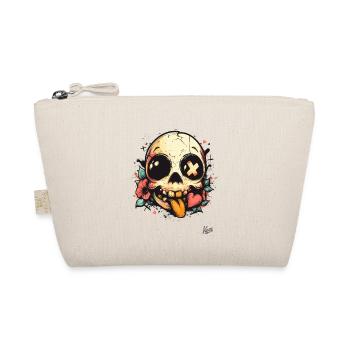 Cute, Funny, Naughty Skull - Organic Pouch - nature - Front