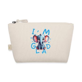 Cute and cheerful elephant with positive message - Organic Pouch - nature - Front