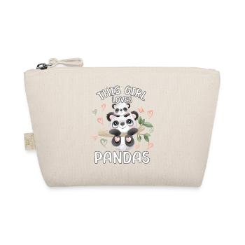 This girl loves pandas - Organic Pouch - nature - Front