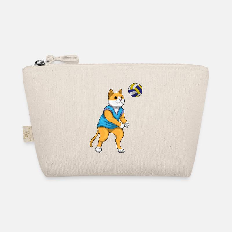 Cat Volleyball Player Volleyball Organic Pouch