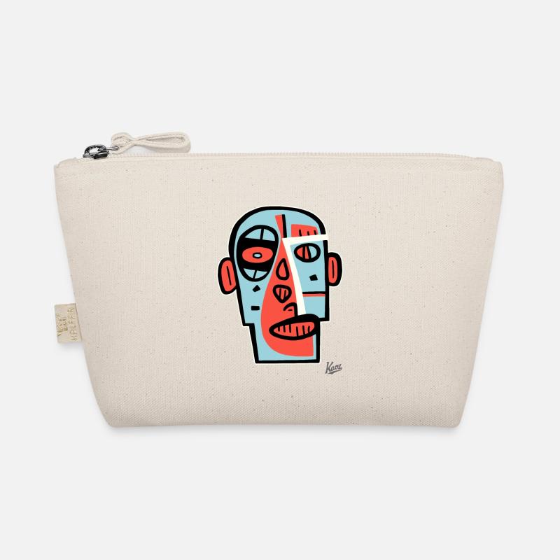 Abstract Cubism Art: A Face Portrait Organic Pouch