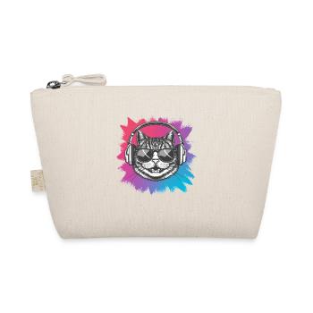 Colorful Cat Sunglasses Headphones - Organic Pouch - nature - Front