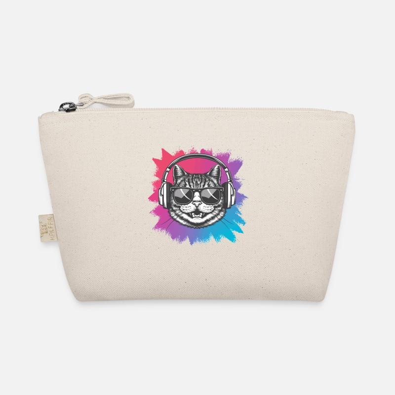 Écouteurs de lunettes de soleil de chat coloré Trousse biologique