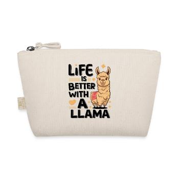Life is Better With A Llama für Lama Liebhaber - Bio-Täschchen - Natur - Vorne