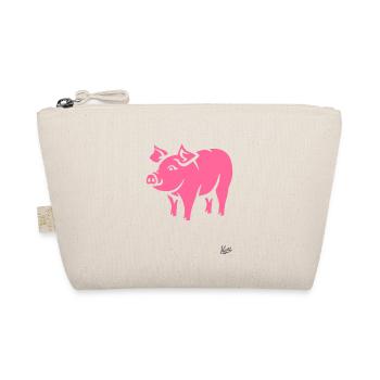 Pink Pig: rosa Schwein ist schweinisch stilvoll! - Bio-Täschchen - Natur - Vorne