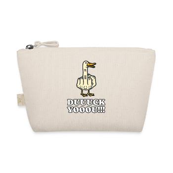 Funny Duck You Middle Finger Duck Attitude Humor - Organic Pouch - nature - Front