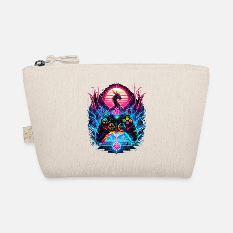 Synthwave Dragon Gaming Fantasy Trousse biologique