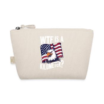 WTF ist ein Kilometer America Eagle US Flag Lustig - Bio-Täschchen - Natur - Vorne