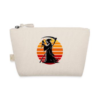 Halloween Cat Grim Reaper Full Moon Scythe Retro - Organic Pouch - nature - Front